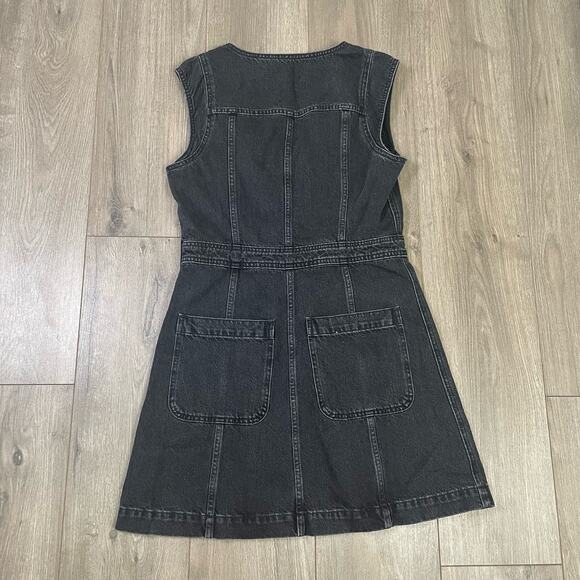 Madewell Denim Cap Sleeve V Neck Tarrybrook Wash Mini Dress US Women's 6 New - Picture 3 of 6